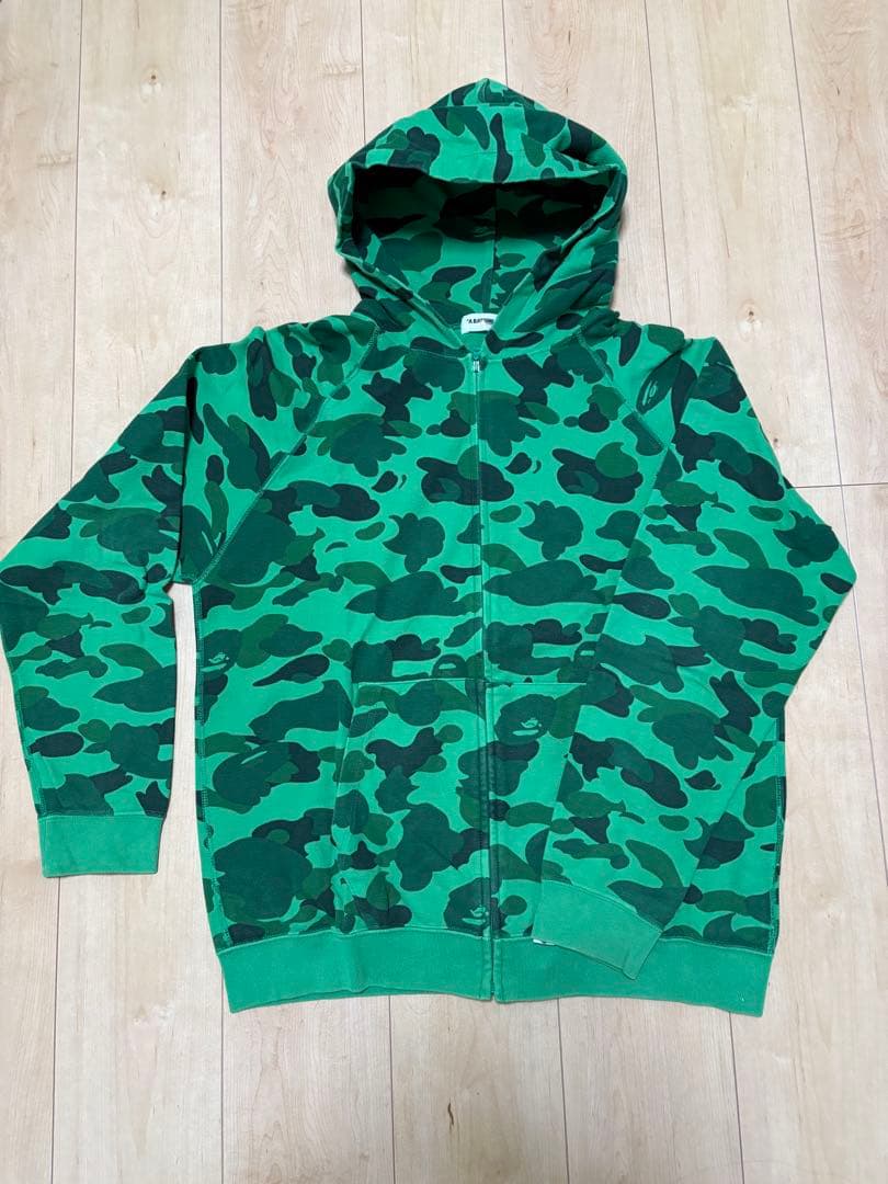 A BATHING APE カモフラージュパーカー Lサイズ グリーン