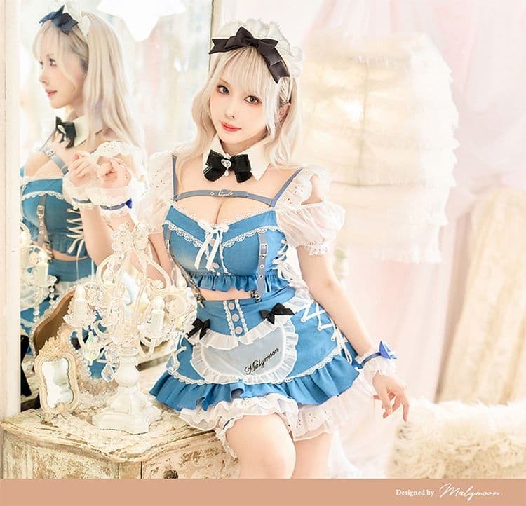 パフスリーブデニムドールメイド Malymoon コスプレ マリームーン メイド