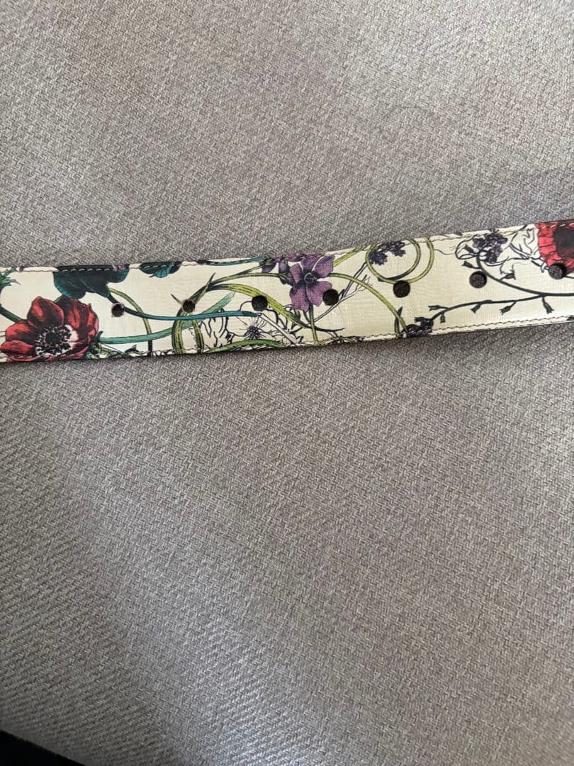 GUCCI グッチ ベルト レザー フローラル