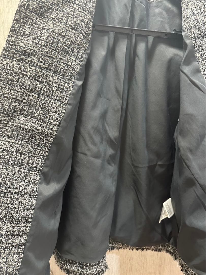 PLST ツイードジャケット ブラック・ホワイト