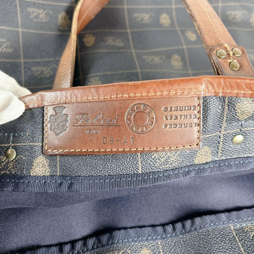 希少モデル フェリージ Felisi ロゴ柄 縦型トートバッグ 大きいサイズ