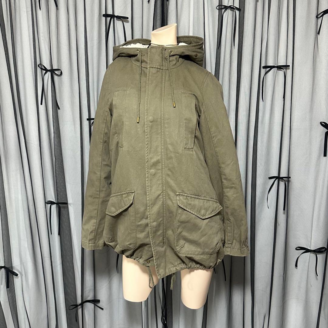 平成ギャル y2k　リアルファー付き　ミニタリーモッズコート　フェアリーグランジ