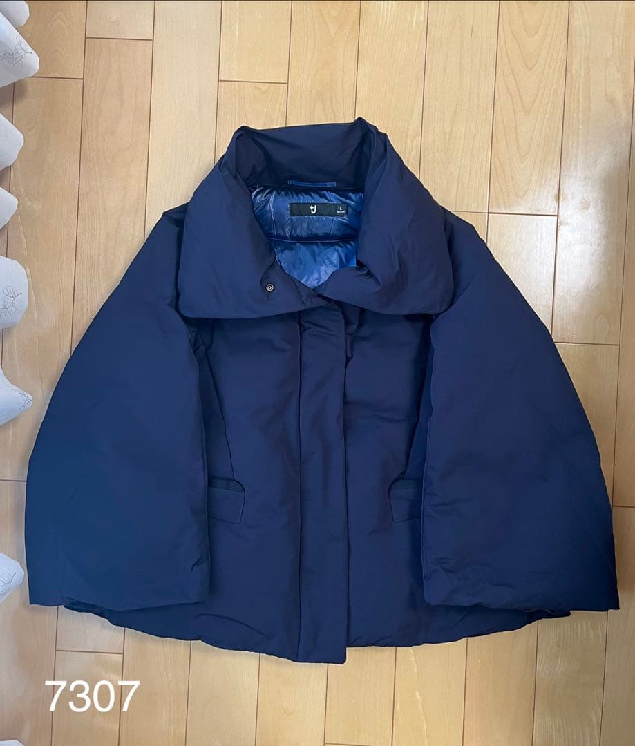 ユニクロ +J ハイブリッドダウンジャケット ネイビー L