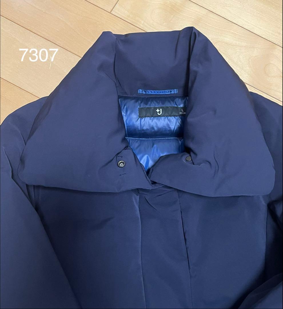 ユニクロ +J ハイブリッドダウンジャケット ネイビー L