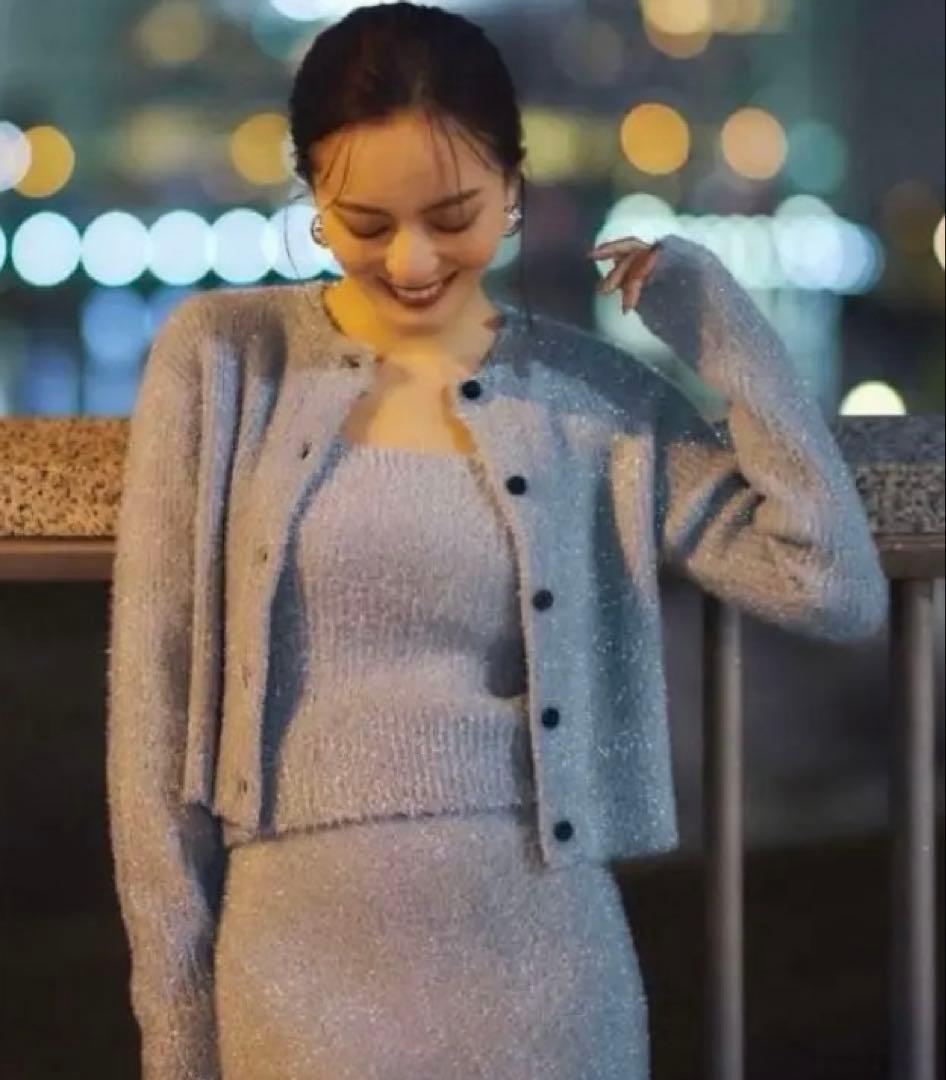 anuans アニュアンス ラメニットアンサンブル 【シルバー】