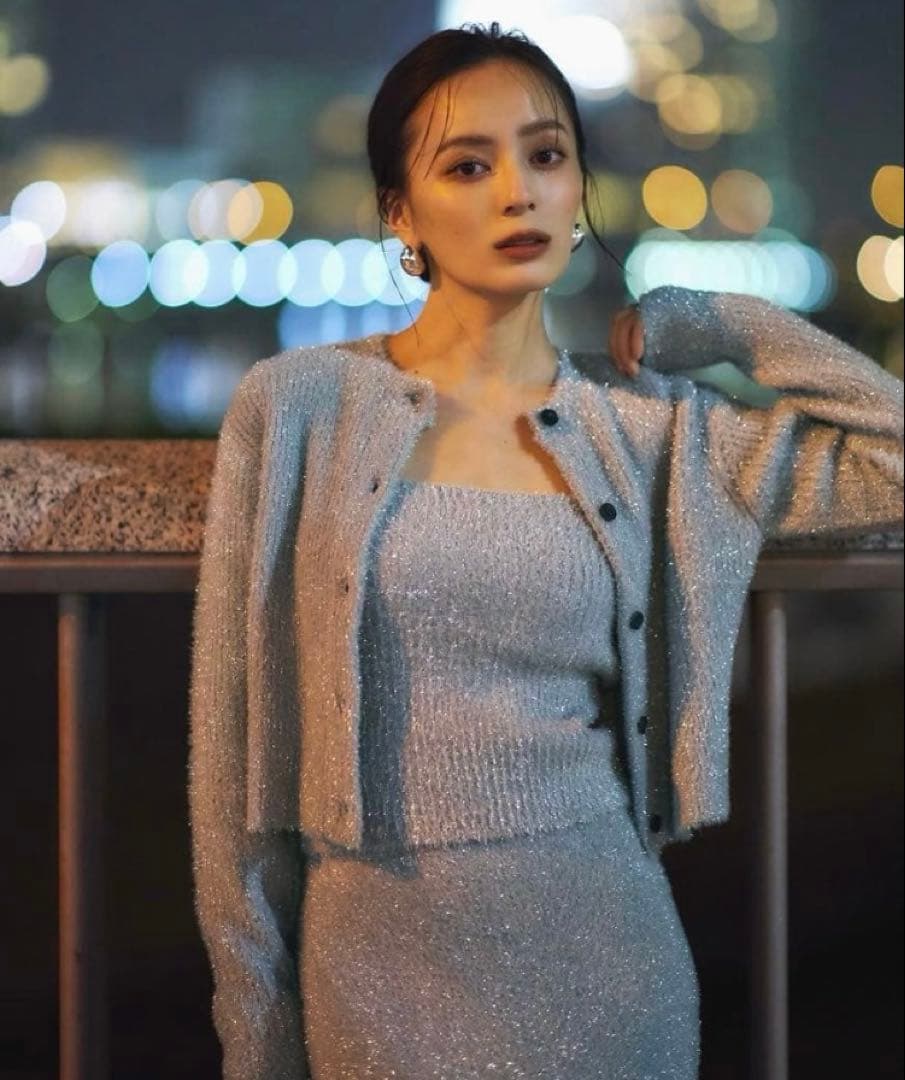 anuans アニュアンス ラメニットアンサンブル 【シルバー】