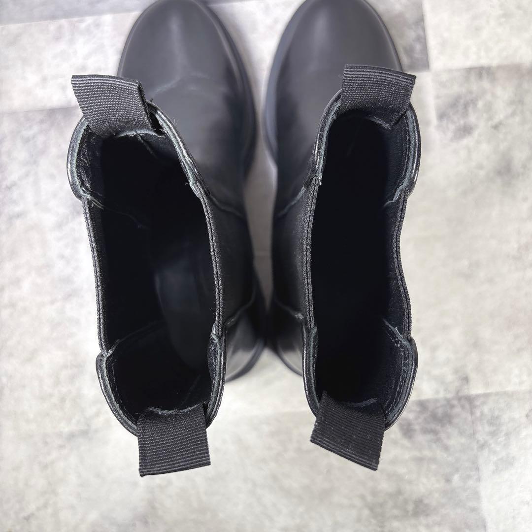 未使用級 トニービアンコ サイドゴアブーツ 23 トラックソール 厚底 本革