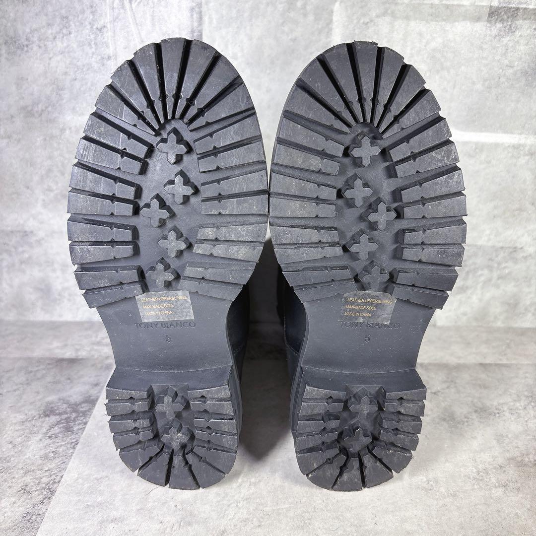 未使用級 トニービアンコ サイドゴアブーツ 23 トラックソール 厚底 本革