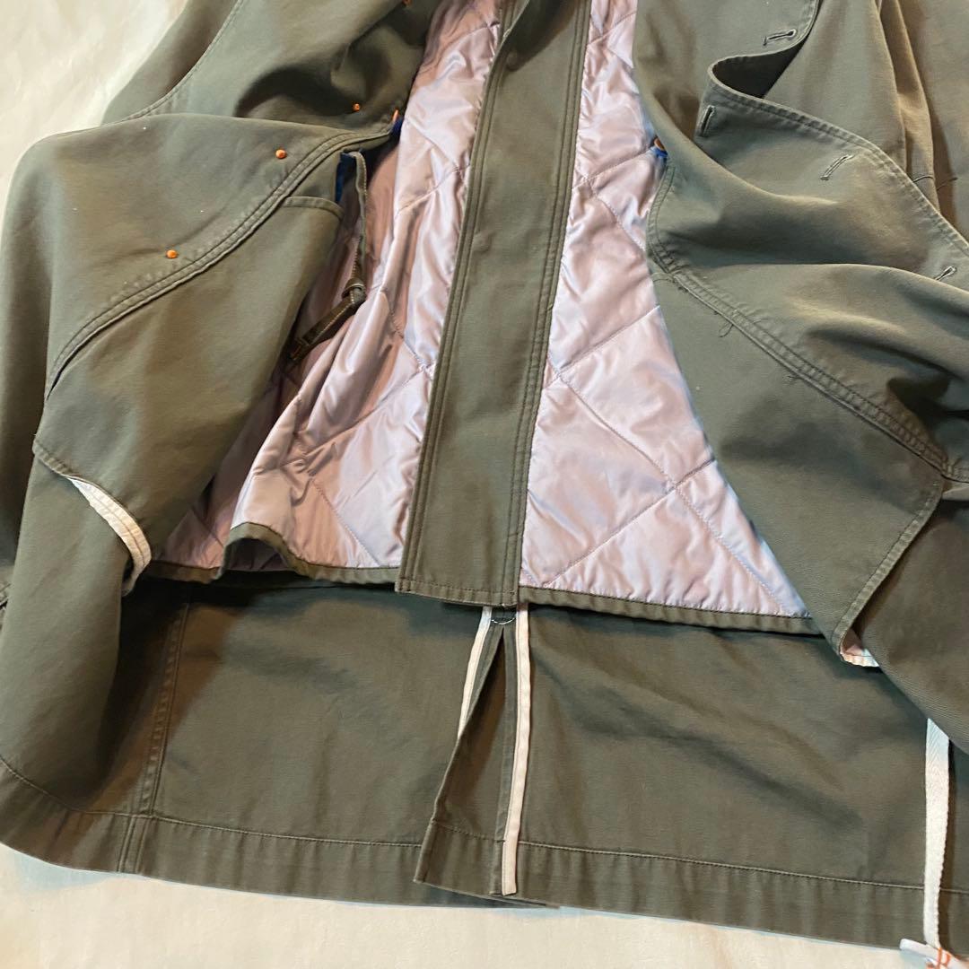 Vm ヴーム ミリタリーモッズコート 中綿ライナー付き カーキ フード 4