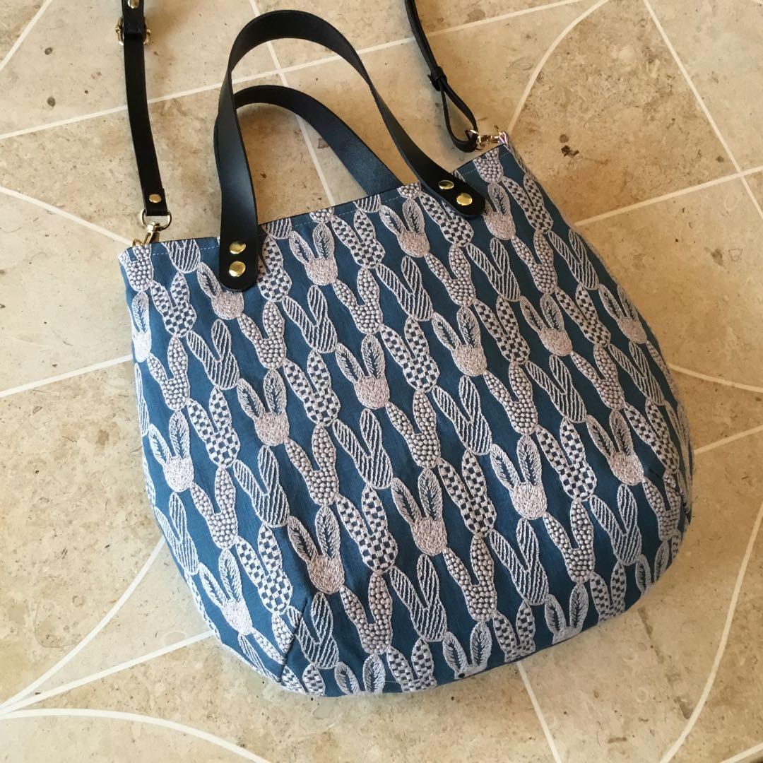 ミナペルホネンpomppiaブルー　2Wayショルダーバッグハンドメイド