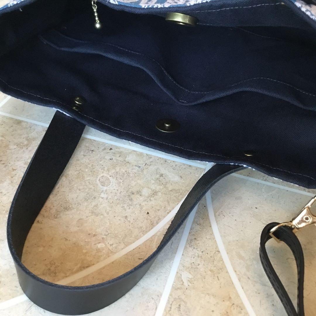 ミナペルホネンpomppiaブルー　2Wayショルダーバッグハンドメイド