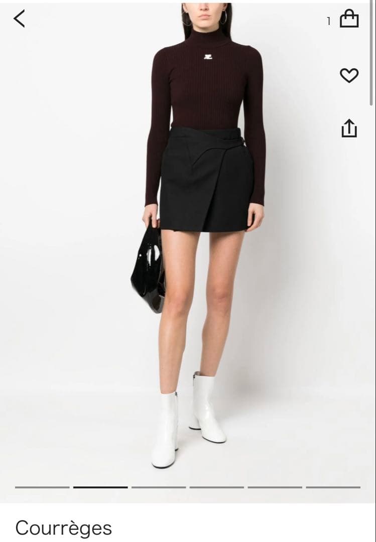 【未使用に近い】Courrèges クレージュバーガンディセーターS