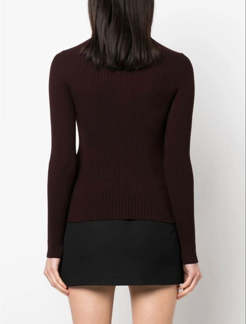 【未使用に近い】Courrèges クレージュバーガンディセーターS