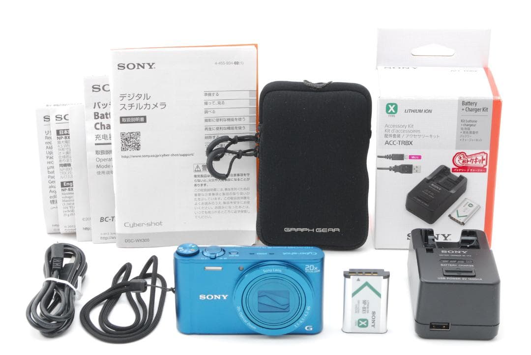 【美品】 ソニー SONY Cyber-shot DSC-WX300　ブルー