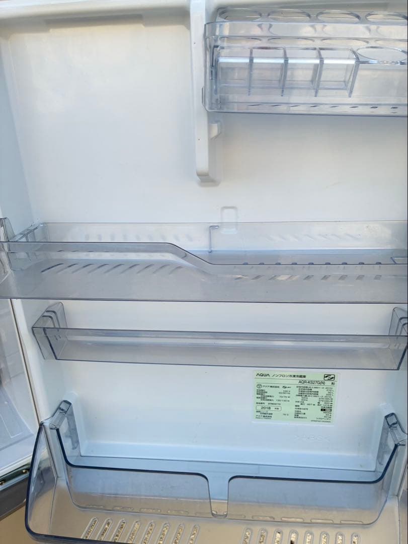 【動作確認済 送料込】AQUA AQR-KS27G(N) 2018年製 冷蔵庫