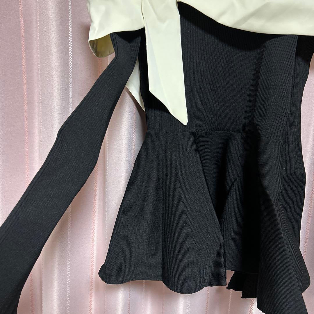 Rirandture オフショルリボンドッキングニット