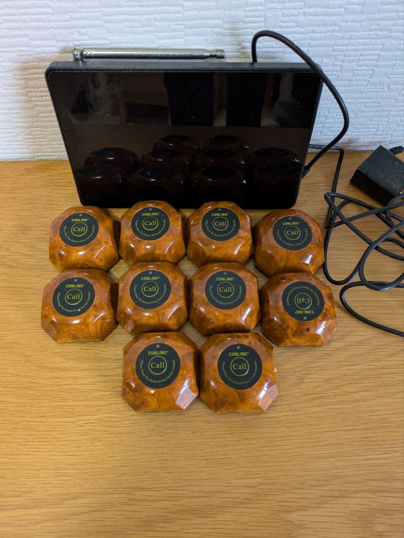 八角形ボタン 10個セット 電源アダプター付き