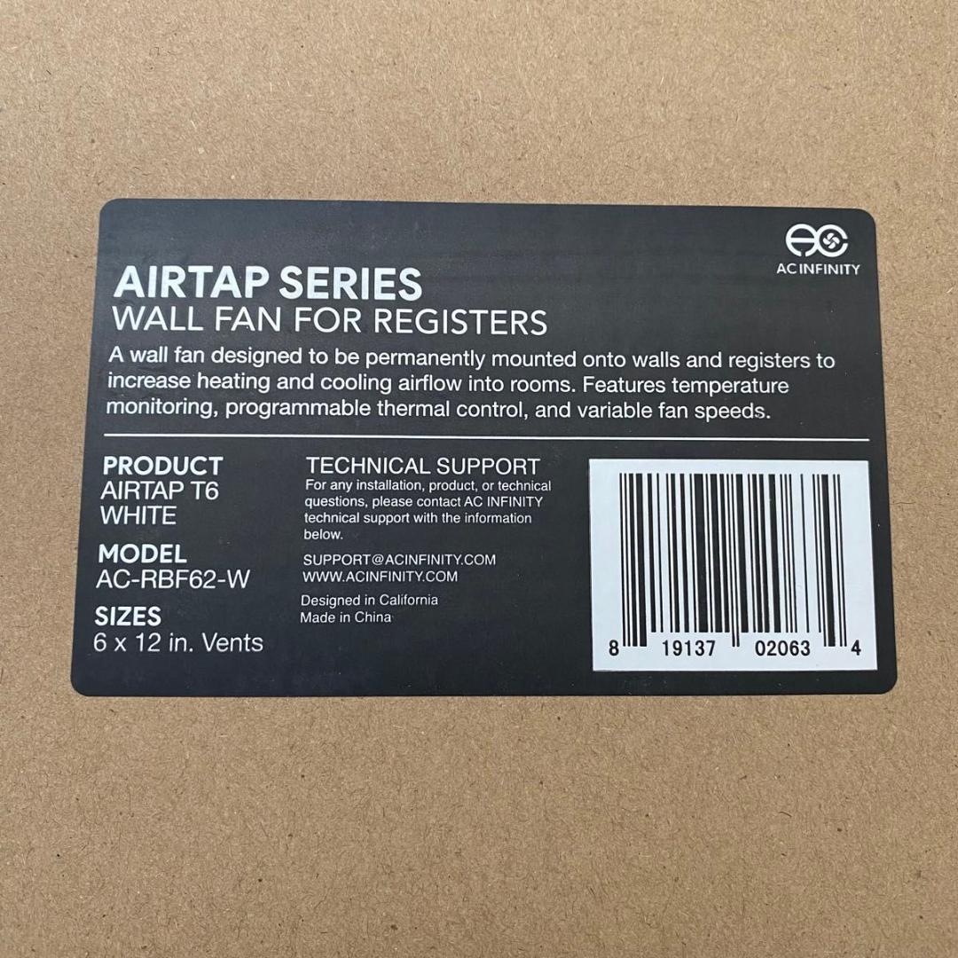 AC INFINITY AIRTAP T6 ホワイト 6×12 サーキュレーター