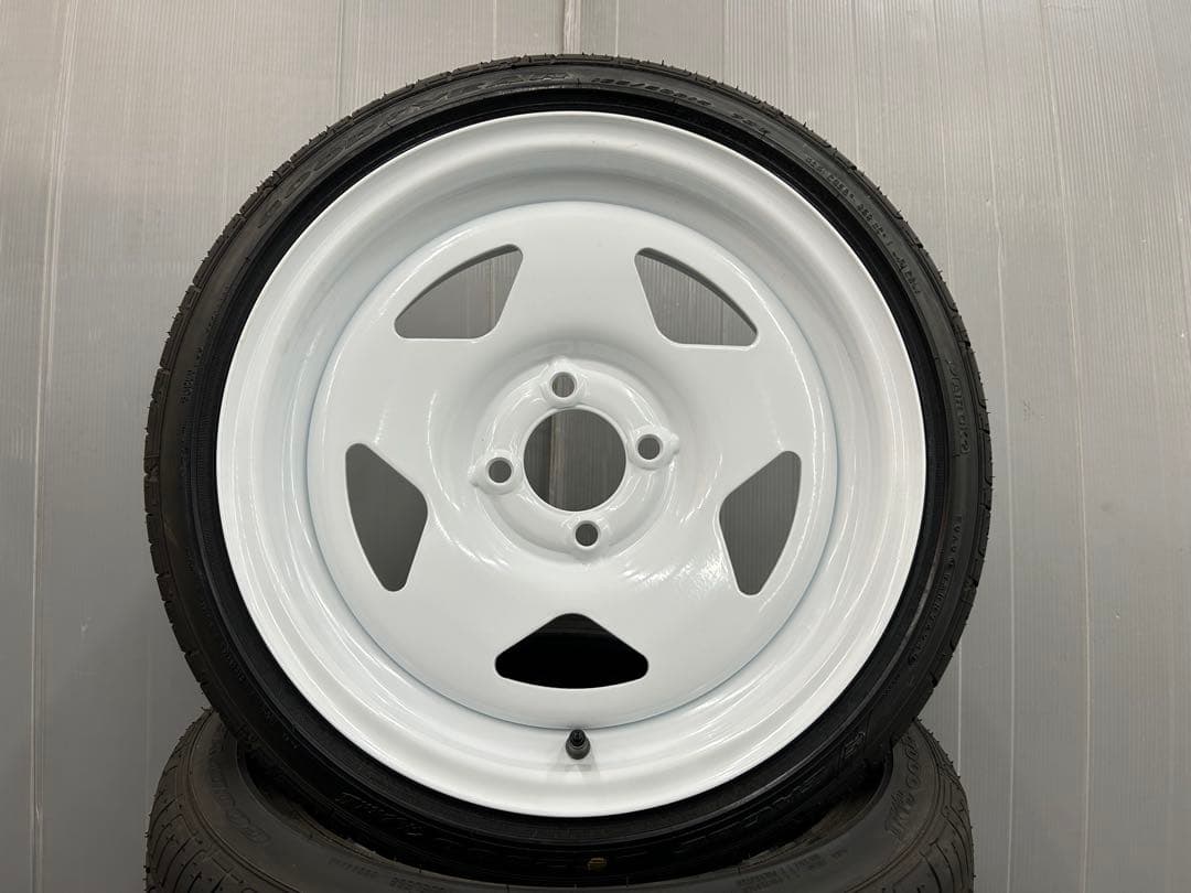 送料込★気合の7J+30★新品グッドイヤー165/50R15★JDM・車高短