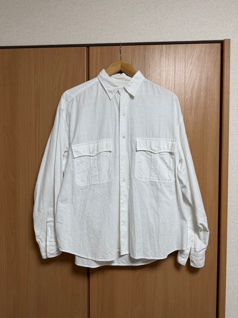 Porter Classic roll up shirts M 無地　白