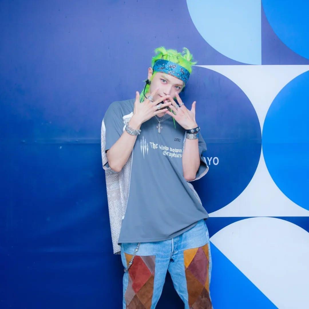 children of the discordance レザーパッチワークデニム