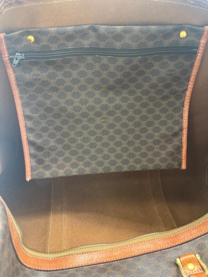 15962✨良品✨セリーヌ ボストンバッグ マカダム柄 大容量 旅行カバン