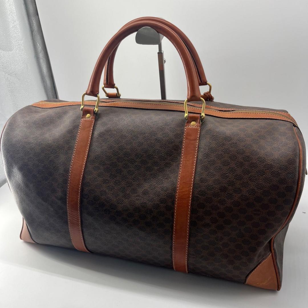 15962✨良品✨セリーヌ ボストンバッグ マカダム柄 大容量 旅行カバン