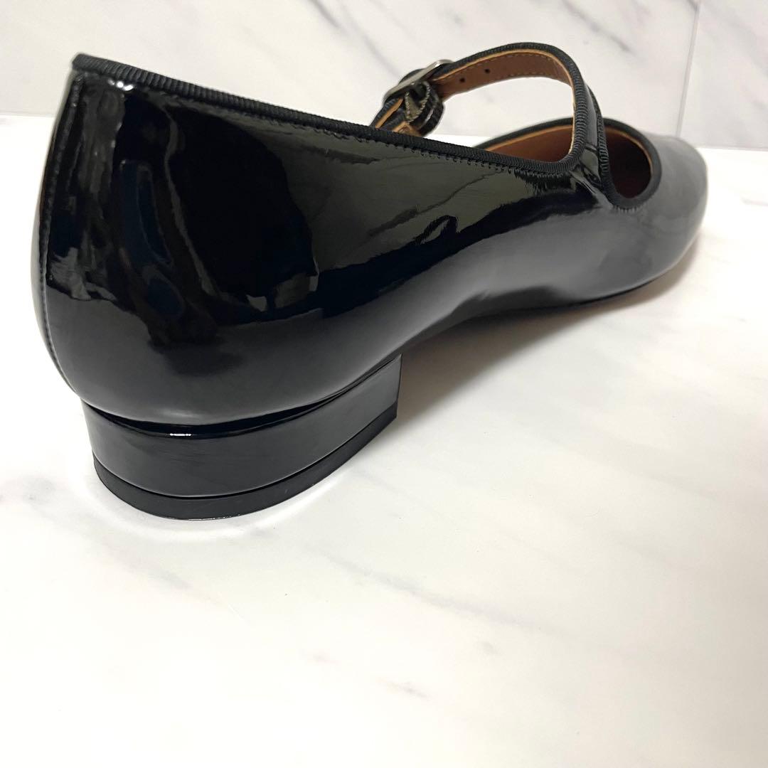 新品　アレクサチャン　ポインテッドトゥ　エナメル　メリージェーン　黒　ブラック