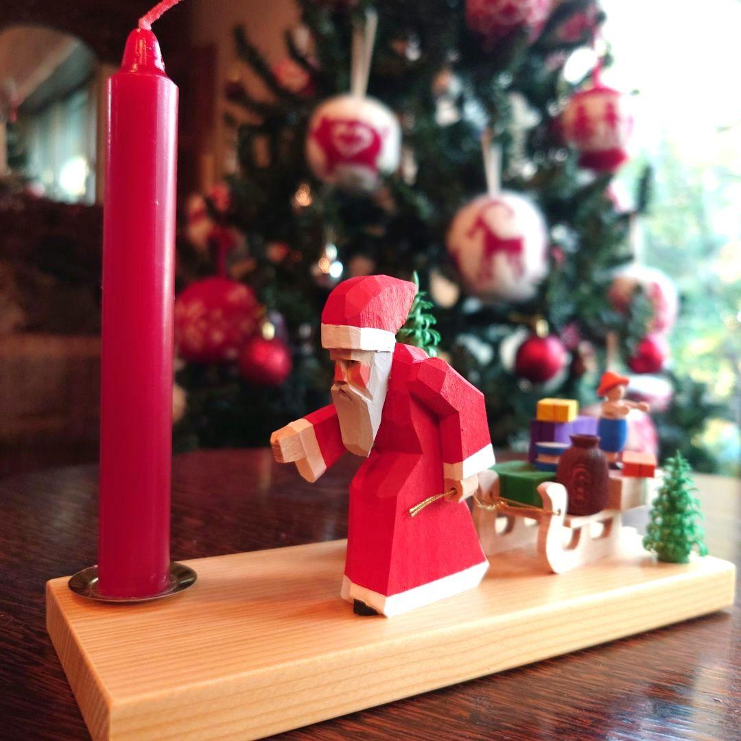 ドイツ　エルツ　ベッティーナフランケ　サンタ　キャンドルホルダー　Xmas＊新品