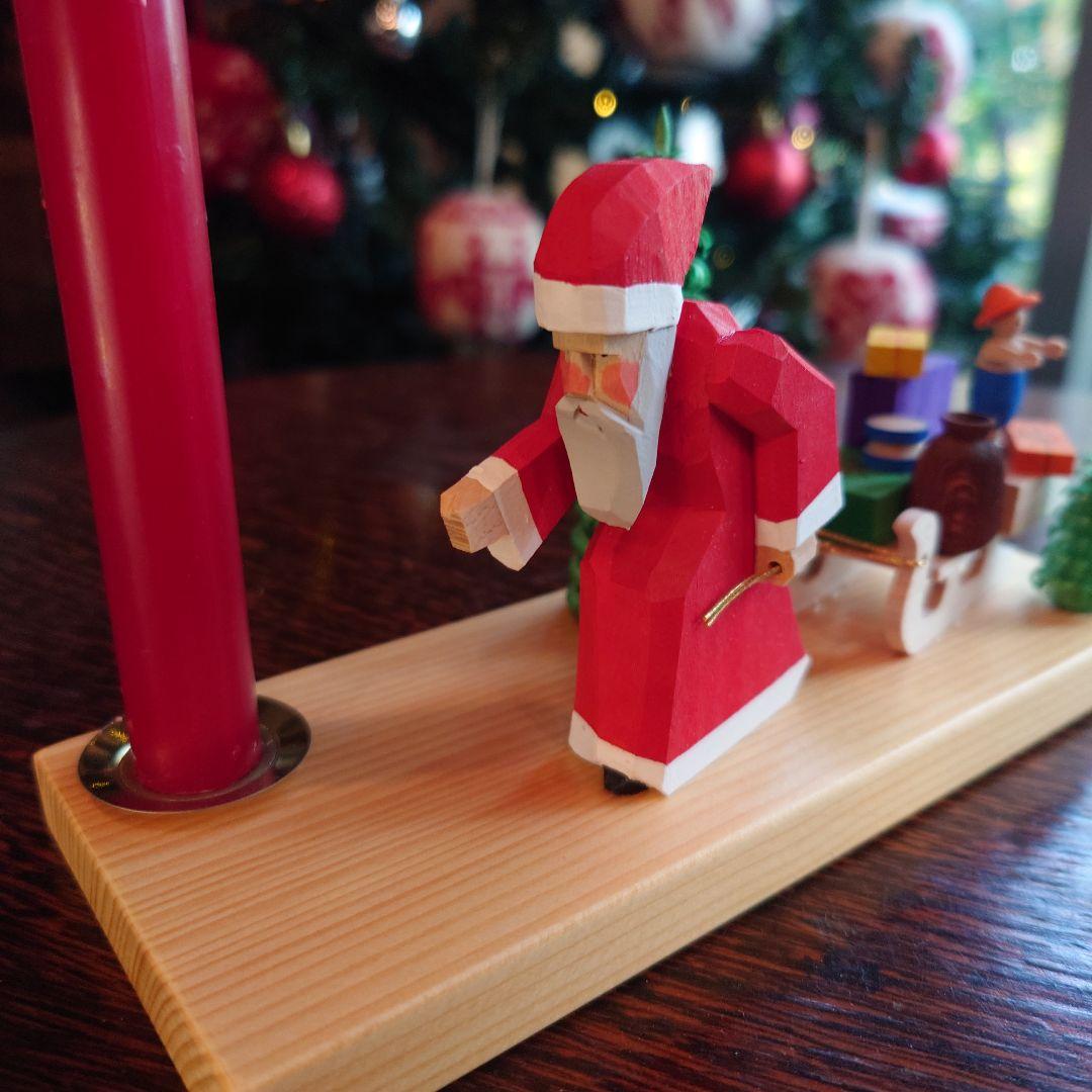 ドイツ　エルツ　ベッティーナフランケ　サンタ　キャンドルホルダー　Xmas＊新品