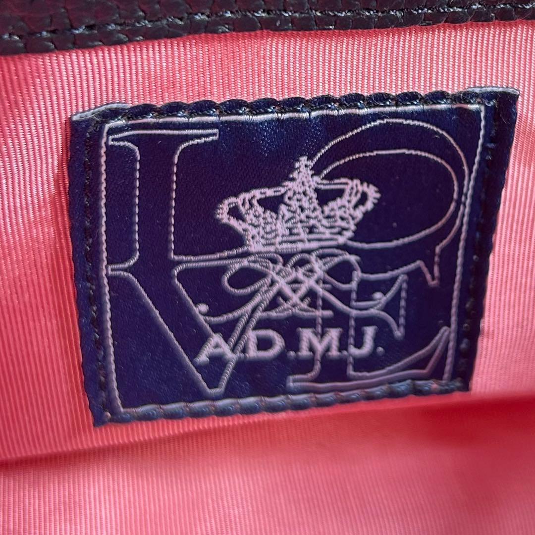 【✨美品✨】A.D.M.J ネイビー　 レザー ミニ ハンドバッグ