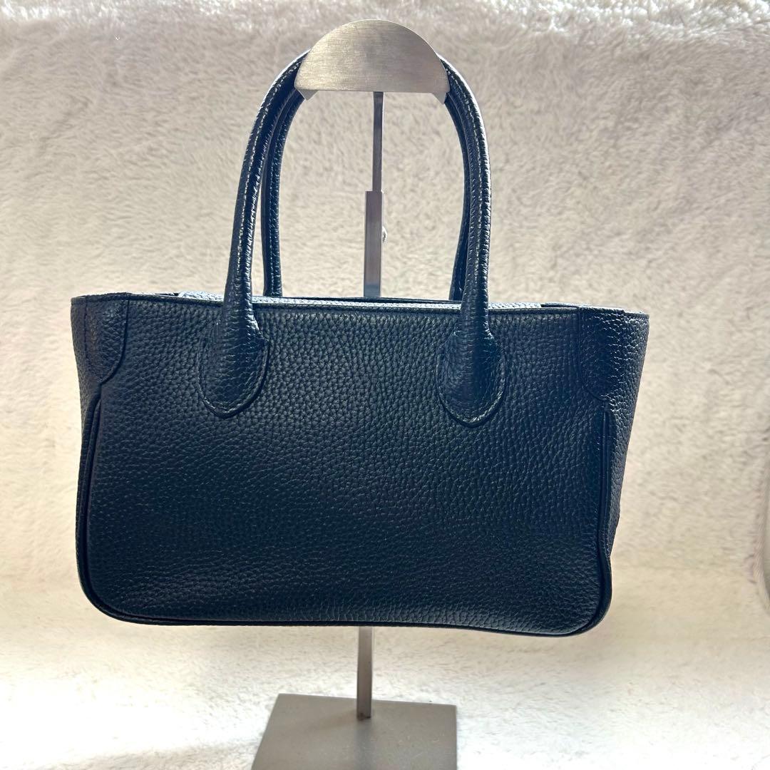 【✨美品✨】A.D.M.J ネイビー　 レザー ミニ ハンドバッグ