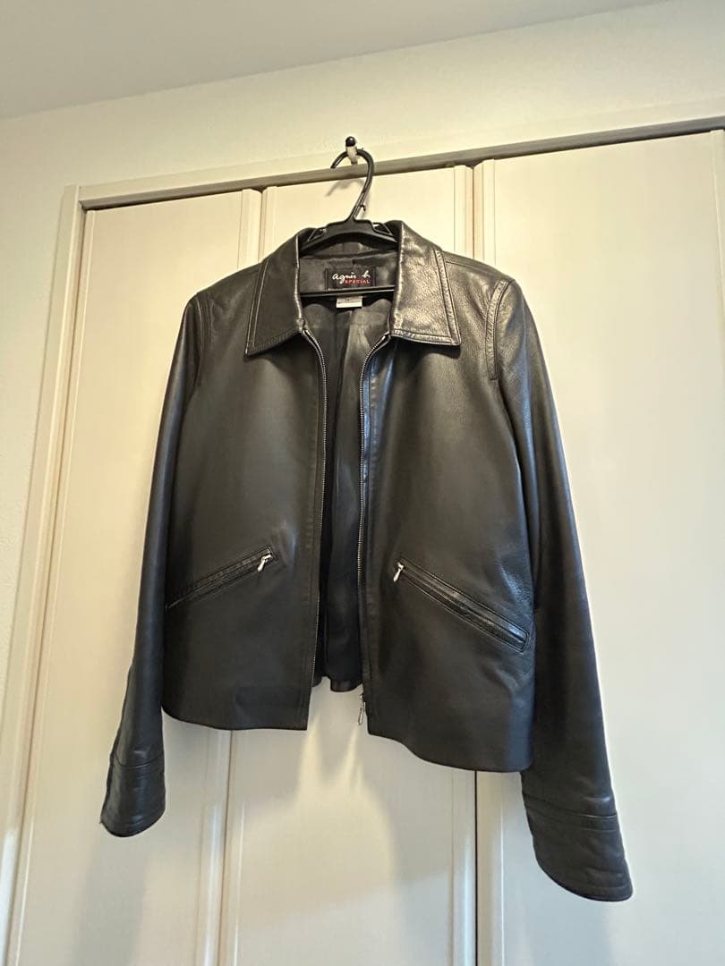 アニエスベー　シングルライダースジャケット