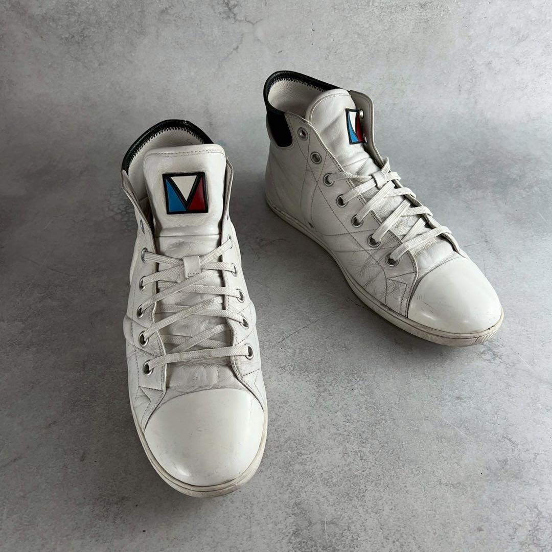 LOUIS VUITTON ガストンV レザーハイカットスニーカー 白 26.0