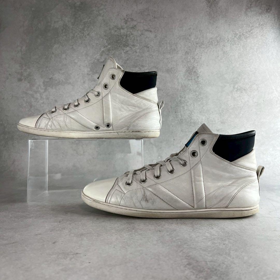 LOUIS VUITTON ガストンV レザーハイカットスニーカー 白 26.0