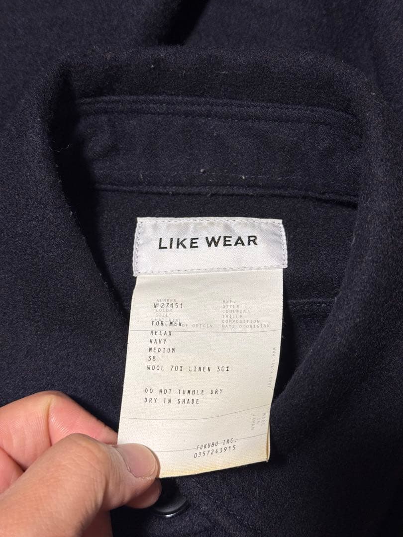 YAECA LIKE WEAR C.P.O SHIRT ネイビー 38