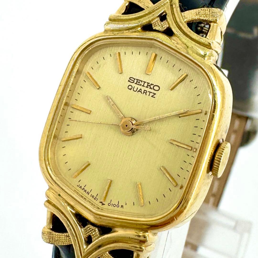 【希少/新品電池】SEIKO スクエア ゴールド レディース腕時計