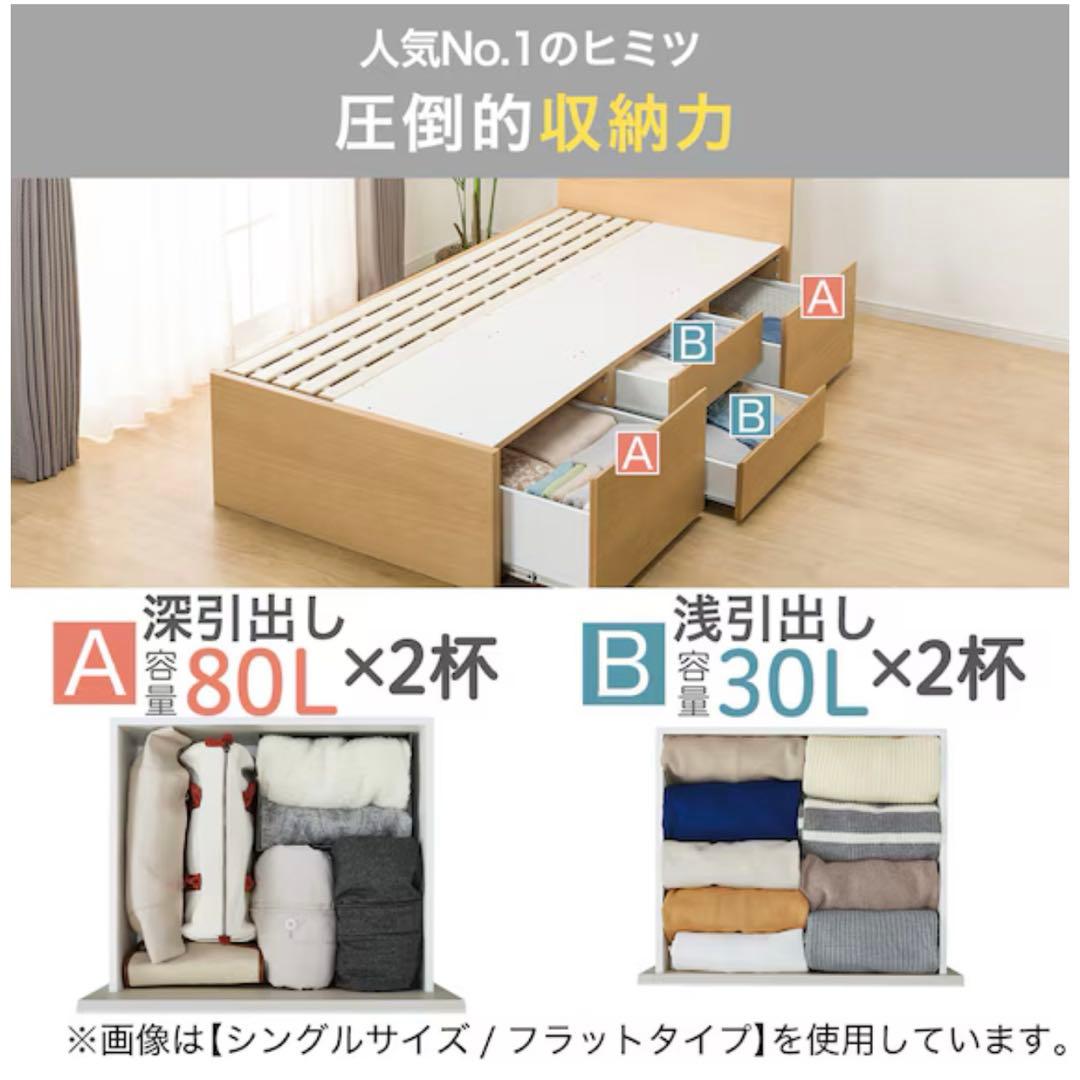 【専用商品】ニトリ　セミダブル　すのこチェストベッドフレーム　グレーウォッシュ