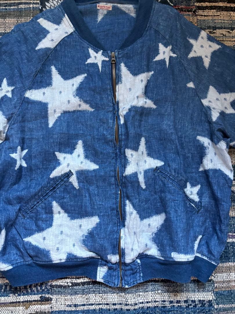 kapital キャピタル　星絣　星柄　リネン　ジャケット