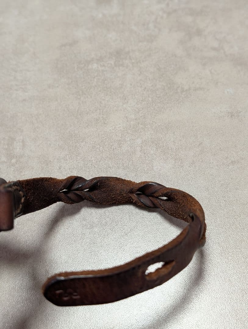 RRL ブレーデッド レザー ブレスレット コンチョボタン イタリアンレザー