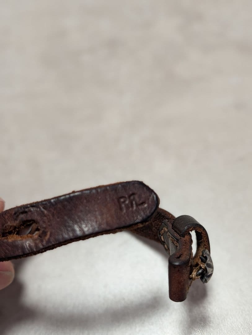 RRL ブレーデッド レザー ブレスレット コンチョボタン イタリアンレザー