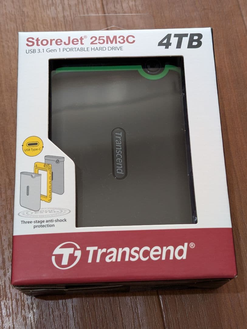 Transcend ポータブルHDD 4TB 耐衝撃
