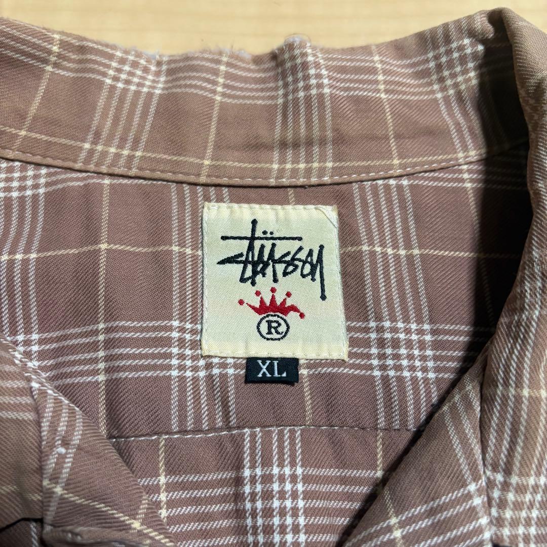 90s OLD STUSSY オープンカラー シャツ 白タグ