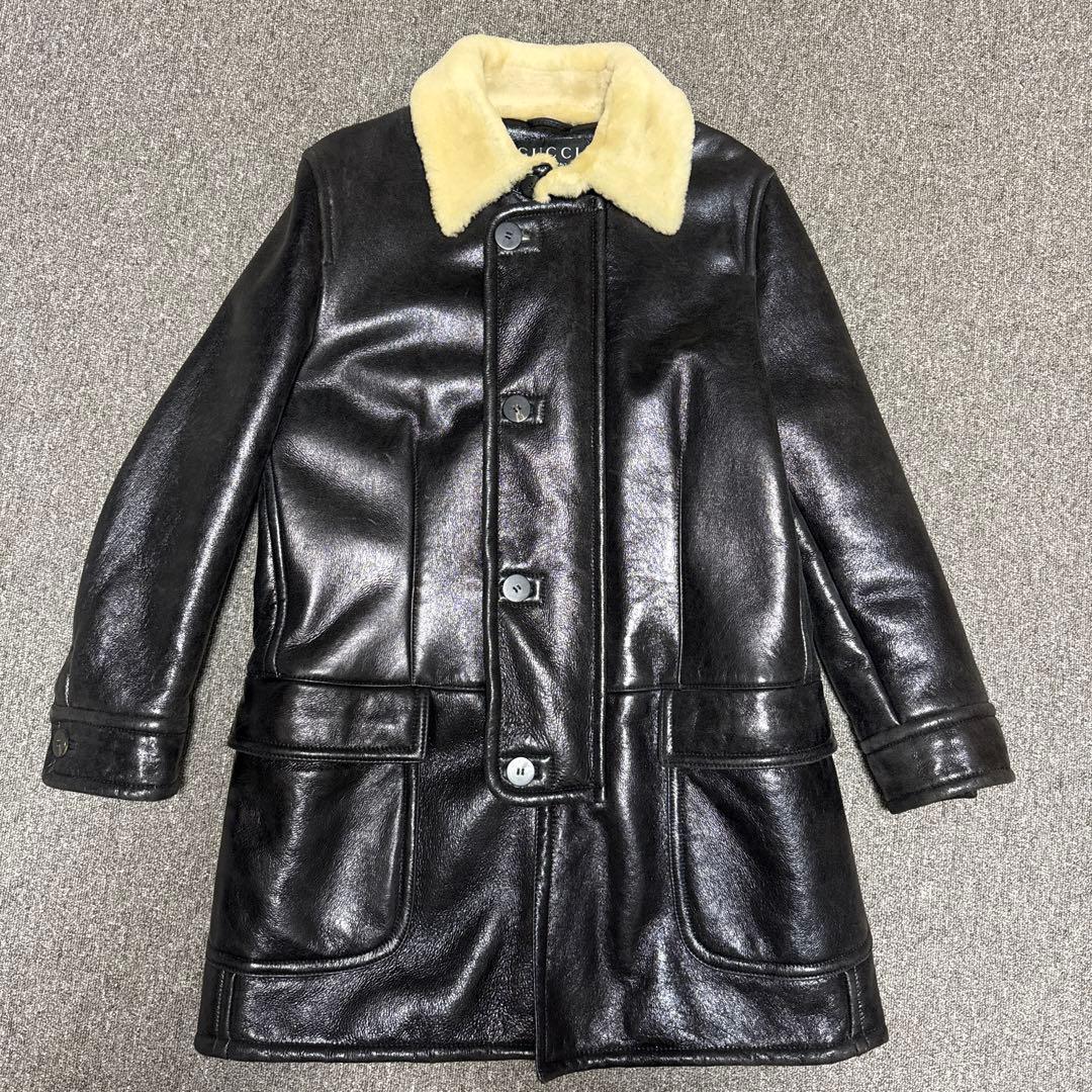 GUCCI レザージャケット コート　52 ブラック