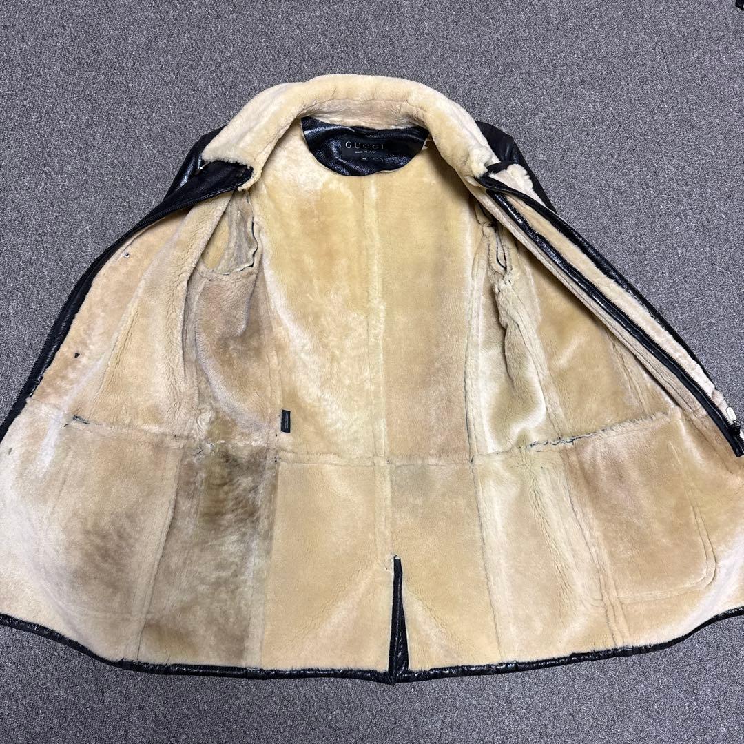 GUCCI レザージャケット コート　52 ブラック