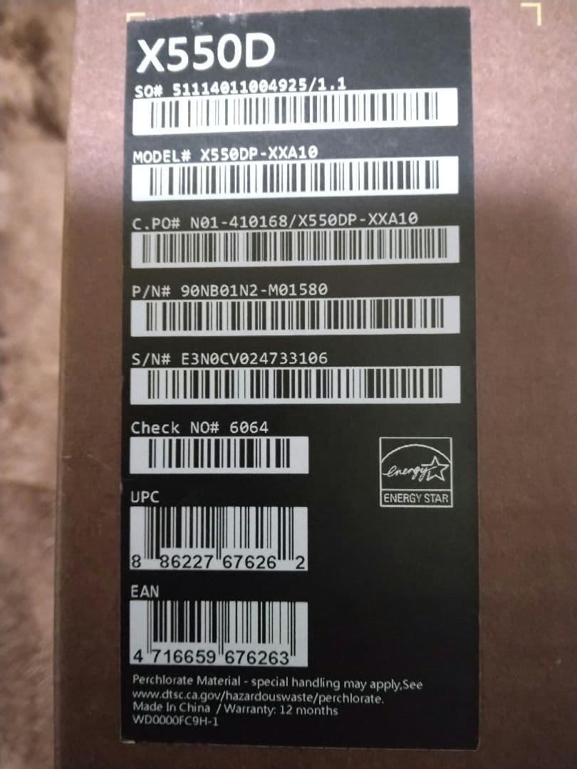 未開封　ASUS X550DP-XXA10