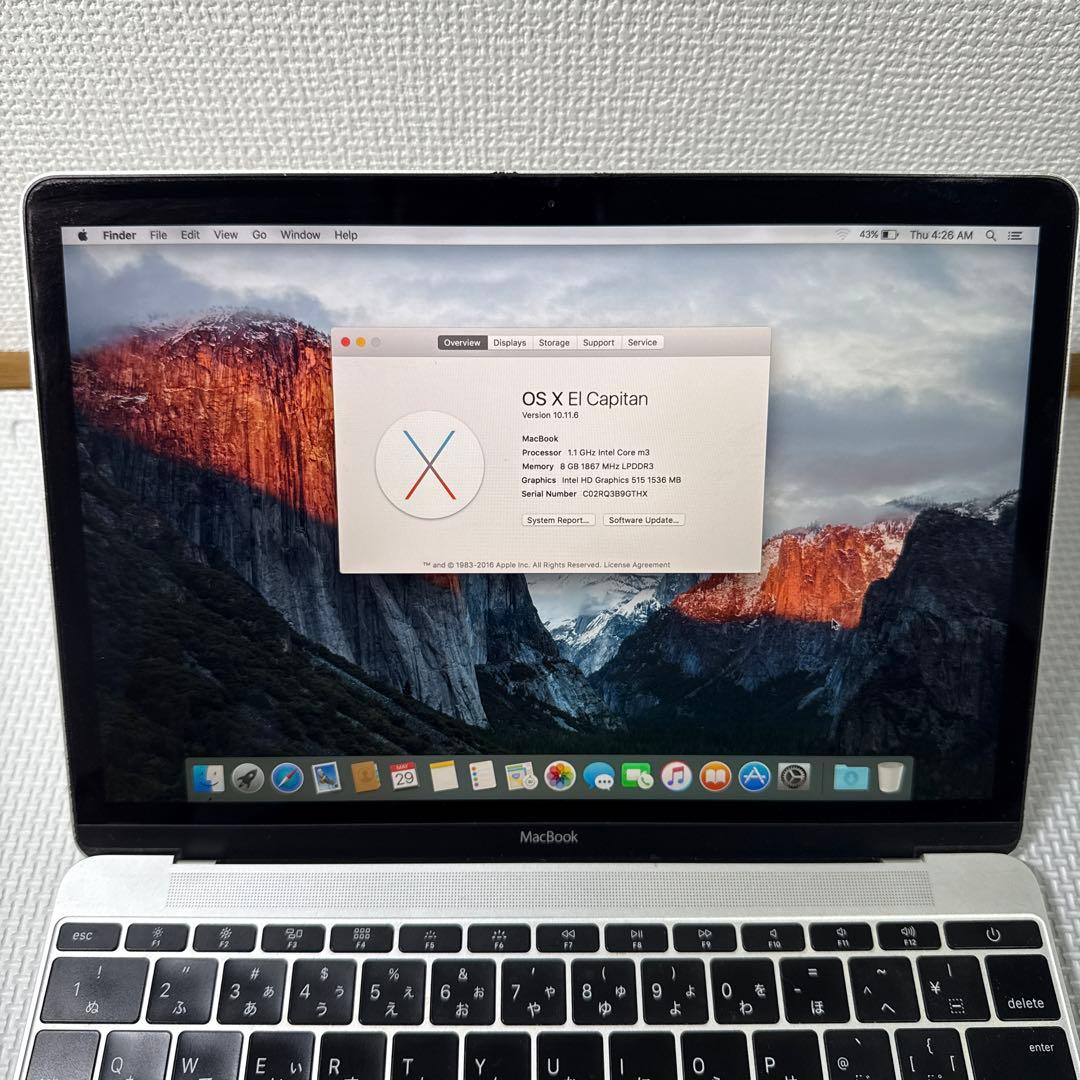 A1534 シルバー MacBook M3 8GB