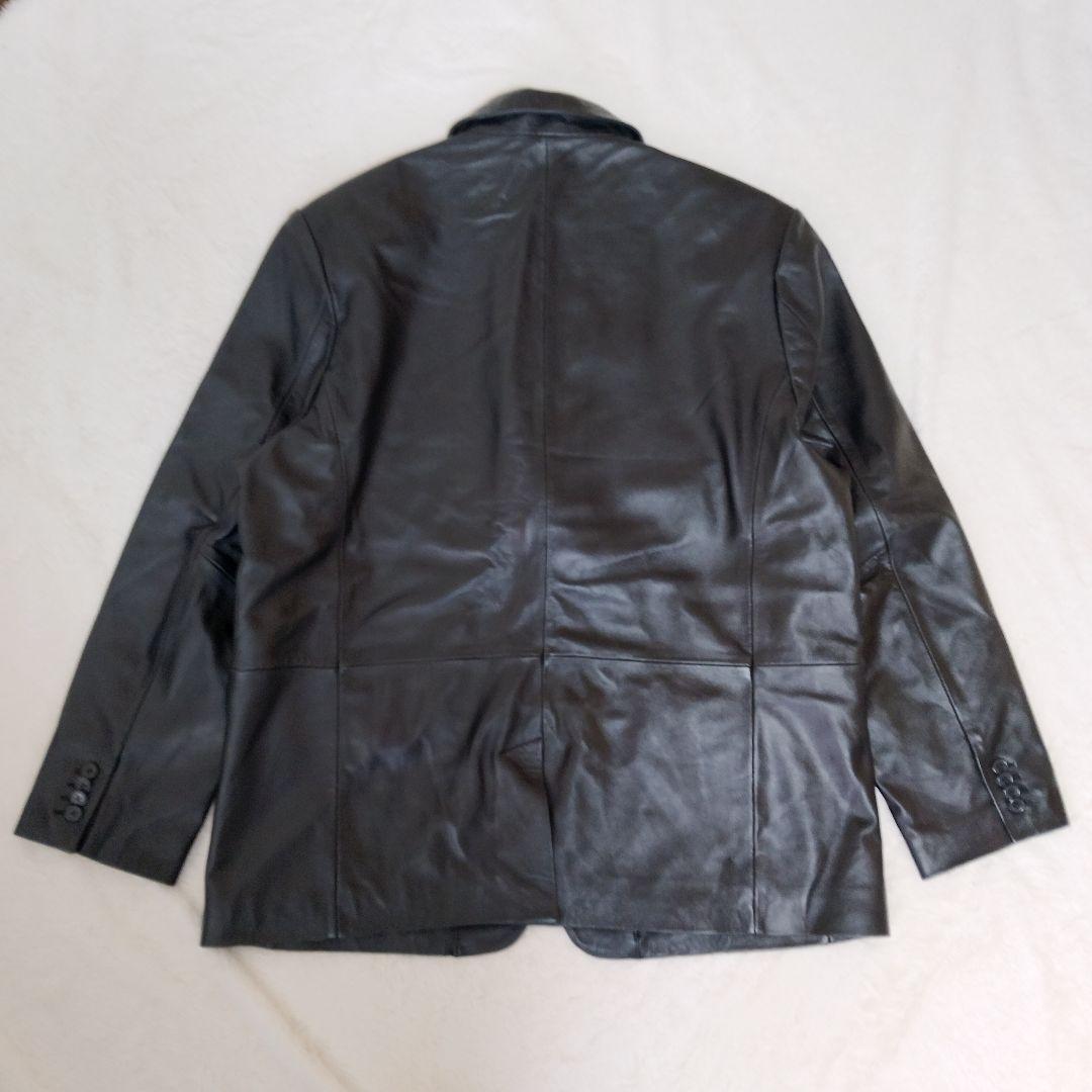 【極美品】LIUGOO TOKYO　ラムレザーテーラードジャケット　黒　3L