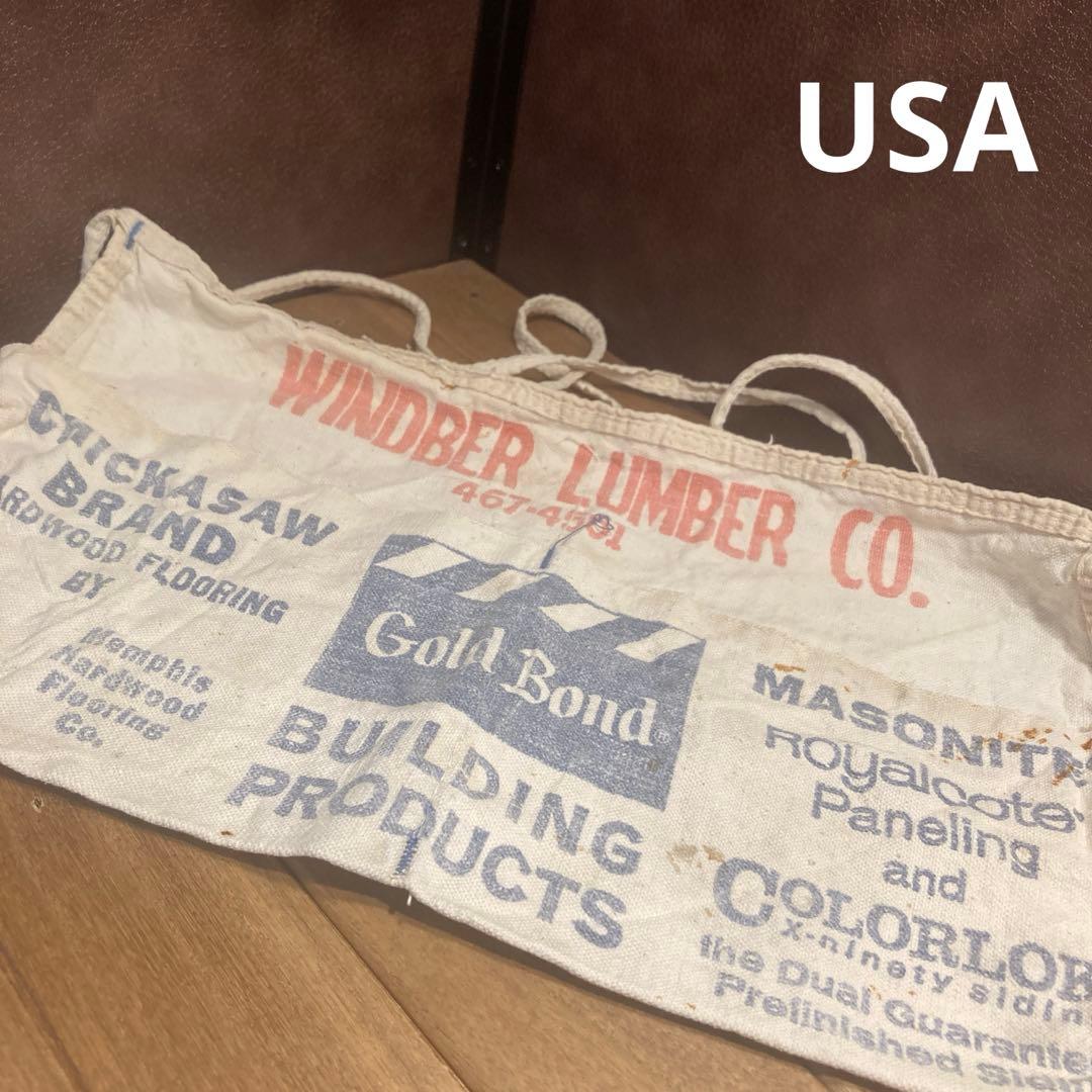 US仕入れ ヴィンテージ ネイルエプロン キャンバス ワークエプロンキャンプ84