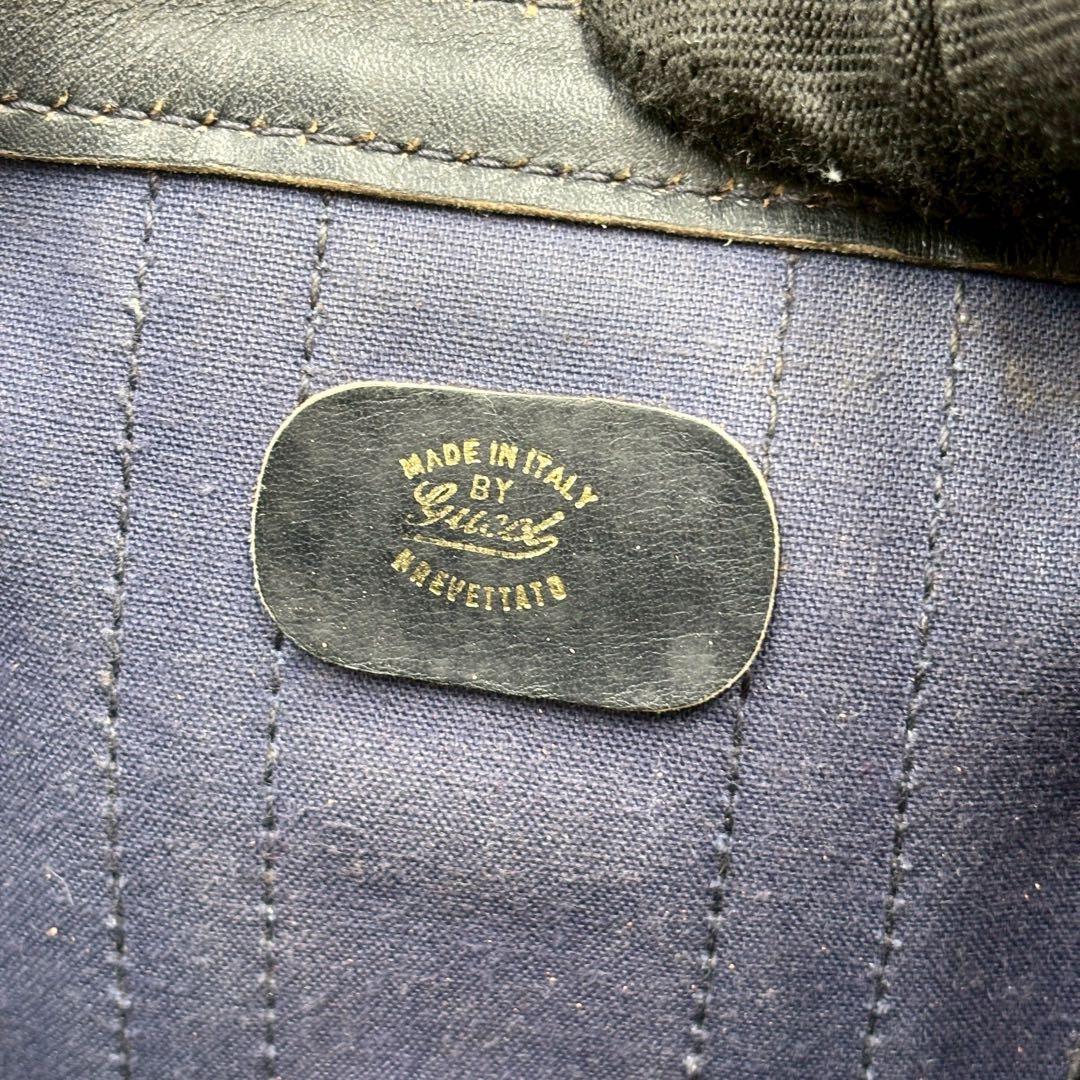 ✨美品✨GUCCI シェリーライン GG ボストンバッグ レザー ネイビー